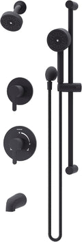 Solarity HydroMersion Double Handle Tub and Shower Trim Kit with Hand Spray in Matte Black