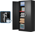 Black Metal Storage Cabinet 71' Hx36 Wx18 D Garage Tool Storage Cabinet with Doors and Shelves,Steel Lockable File Cabinet for Home Office,Basement,Warehouse,Assembly Required