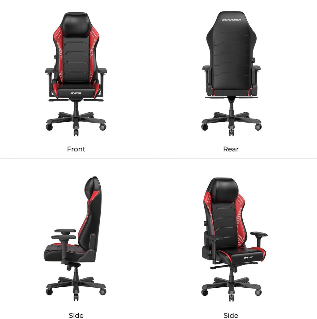 DXRacer Master XL Video Gaming Chairs for Adults, Ergonomic Reclining Computer Gaming Chair, Racing Style Height Adjustable (EPU Leatherette, Black Red Line)