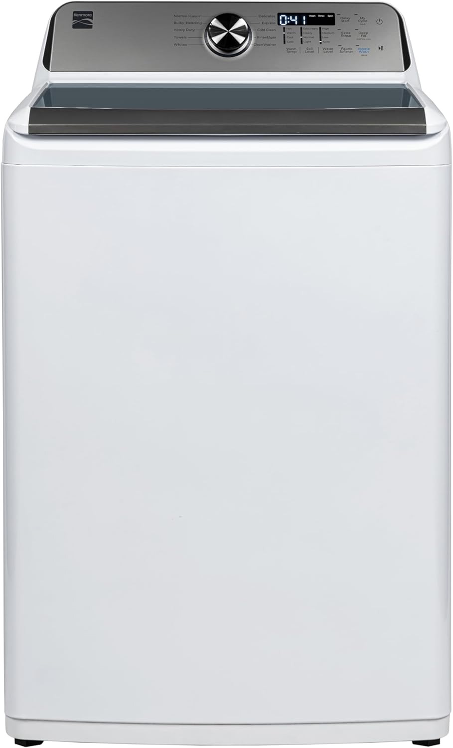 Kenmore 4.5 cu. ft. Top Load Washer with Triple Action Impeller for Tough Dirt & Stains - Reduce Laundry Time with Accela Wash & Express Wash - LED - White