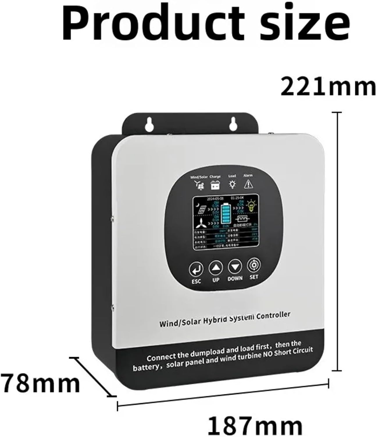3000W-6000W Intelligent Boost Charging Solar Wind, Generator Controller 12/24V 24/48V AUTO Switchor for All Wind Turbines Wind-Solar Complementary Control
