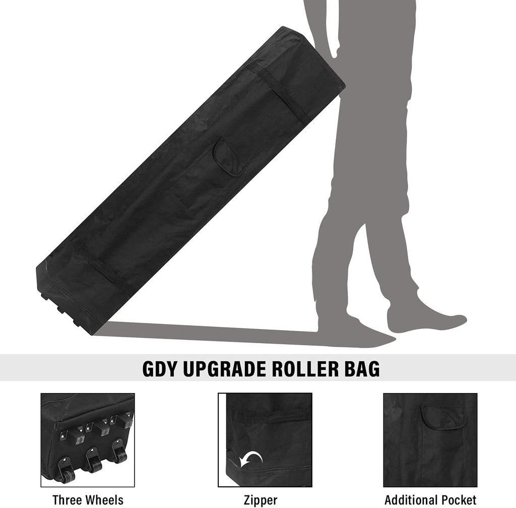 GDY 10x10 Ft Outdoor Pop Up Canopy Tent, Commercial Portable Instant Folding Shelter Gazebos Waterproof Canopies with Carrying Bag, (White)