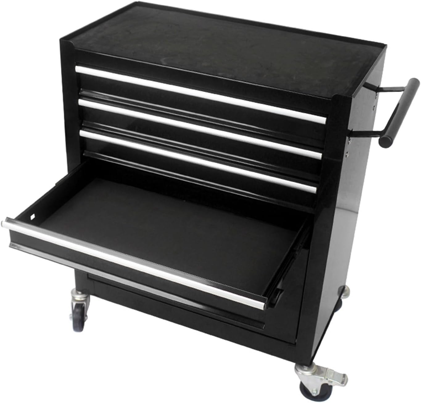 Holaki 4-Drawer Tool Cart on Wheels, Rolling Tool Box Tool Storage,Heavy Duty Utility Industrial Service Cart Organizer Tool Case with Locking System, for Mechanic, Warehouse, Garage, Workshop(Black)