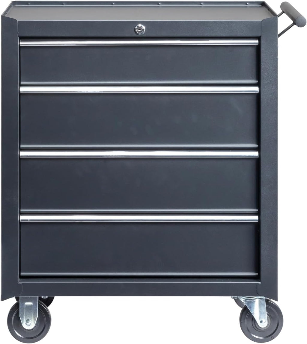 Vasitelan Tool Chest, 4 Drawers Rolling Tool Chest with Wheels, Portable Rolling Tool Box on Wheels, Tool Chest Organizer for Garage, Workshop, Home Crafts Use (Black)