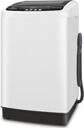 Nictemaw Portable Washing Machine, 20Lbs Capacity Full-Automatic Portable Washer, 2.8Cu.ft Washer and Dryer Combo with Drain Pump, LED Display, 10 Programs & 8 Water Levels, Slow-Close Glass Lid
