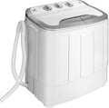 COSTWAY Portable Washing Machine, Twin Tub 13Lbs Capacity Washer 8Lbs and Spinner 5Lbs with Control Knobs, Timer Function, Drain Pump, Compact Laundry washer for Home Apartment Dorms RV, Grey+White