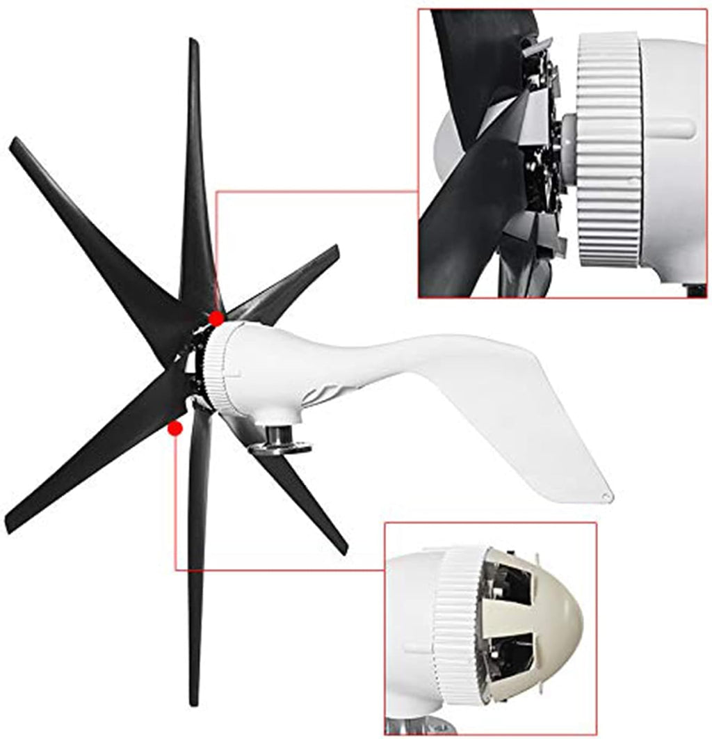 High Efficiency 12V-220V Wind Turbine Generator 3000W-5000W with Controller 6 Blades Small Wind Turbine for Home Use Low Noise