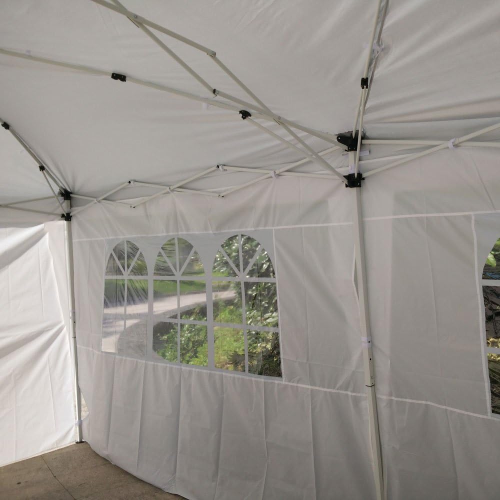 VINGLI 10X20 Feet Pop Up Canopy,Instant Tent,4 Removable Sidewalls,Folding EZ Up Canopy Tent,Patio Event Gazebo Beach Tent,UV Coated&Waterproof, Bonus Wheeled Carry Bag (White)