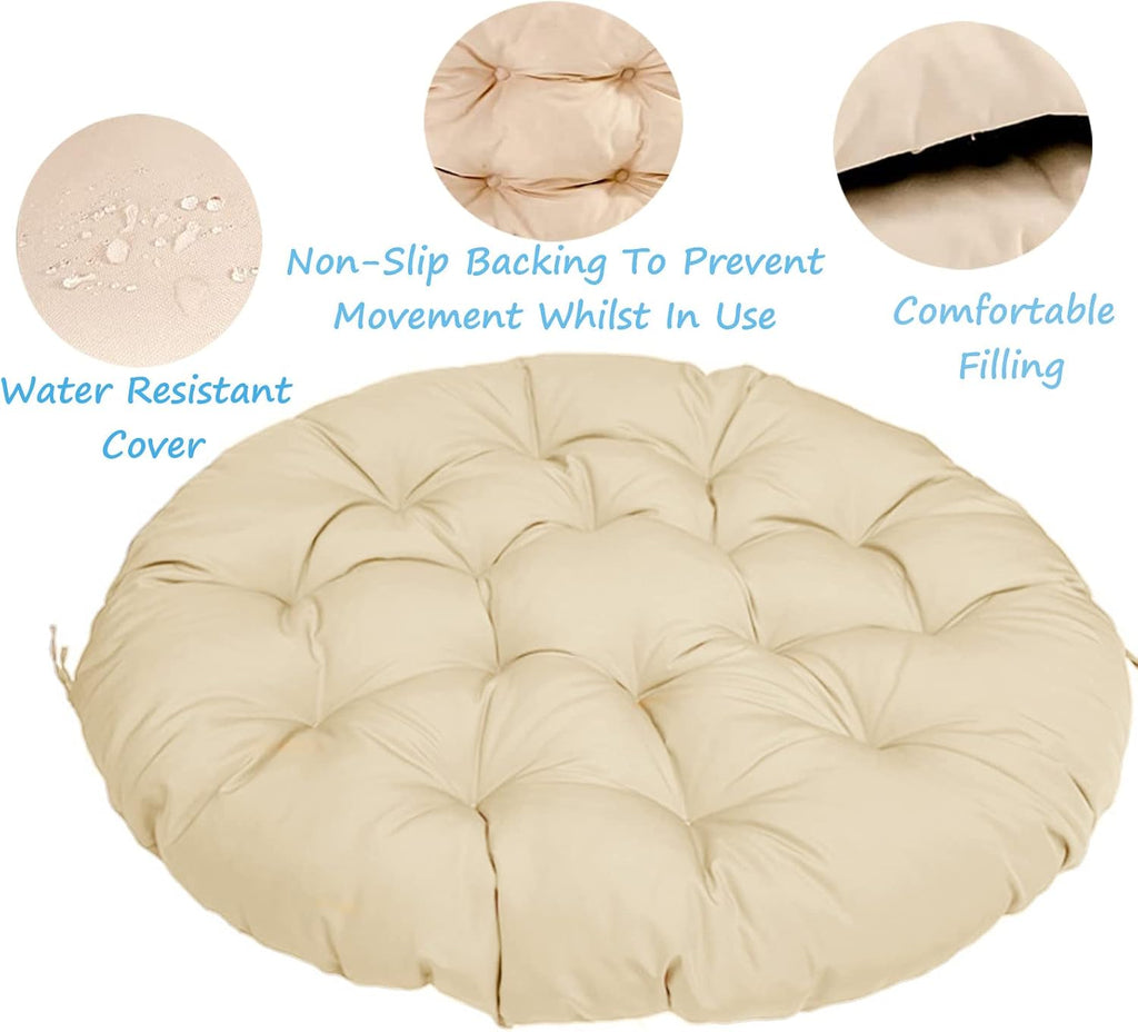 Papasan Outdoor Chair Cushion 110x110cm, Outdoor Cushion for Papasan Round Chair, Garden Swing Cushion Replacement, Soft Thicken Comfy Hanging Basket Chair