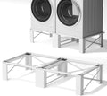 LUCKUP 2 Pack 29' Laundry Pedestal Heavy Duty Washer and Dryer Pedestal Stand Raiser Anti-Vibration, Anti-Slip, Ergonomic Height with Extra Storage Compatible with Most Washers and Dryers, White
