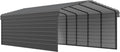 Arrow Carports Galvanized Steel Carport, with 2-Sided Enclosure, Compact Car Metal Carport Kit, 12' x 29' x 7', Charcoal