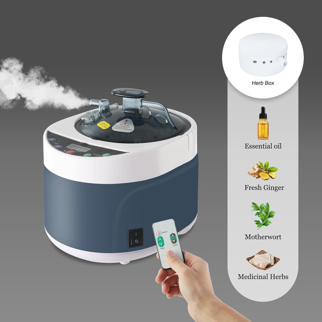 Portable Steam Sauna, Full Size Personal Home Sauna, with 1500W Steam Generator and Timing Control Remote, Foldable Chair, Steam Saunas for Home Spa