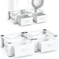 SKM Washer and Dryer Pedestal with Drawer, Laundry Pedestal for Washer and Dryer Stand, Heavy Duty Steel Washing Machine Stand Height Raiser (2, white, 28' W x 29' D x 14' H)