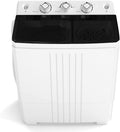 COSTWAY Portable Washing Machine, Twin Tub 20 Lbs Capacity with Drain Pump, Laundry Washer 12 Lbs and Spinner 8 Lbs with Timer Control, Perfect for Apartment Dorm RV, Black+White