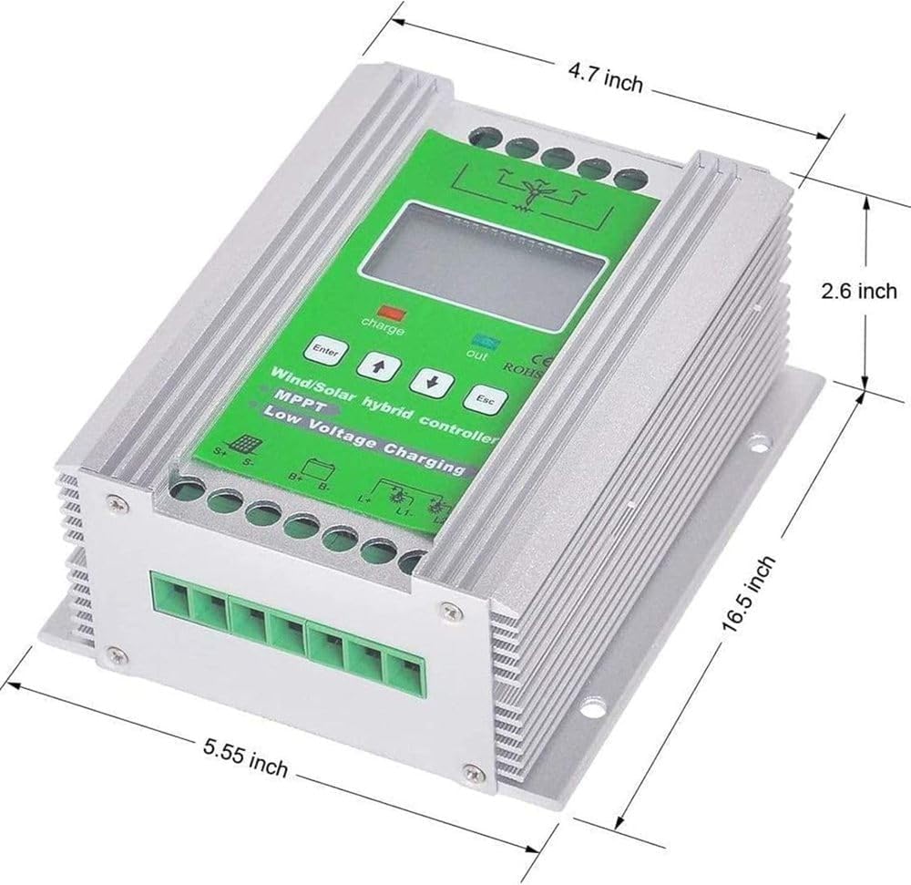 3000W Off-Grid MPPT Solar Wind Turbine Charge Controller with Dump Load & LCD Display for Wind Generators & Solar Panels