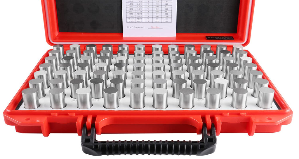 Accusize Industrial Tools 0.751''-0.832'', 82 Pcs Steel Plug Pin Gauge Set, Minus, Class Zz, M5(-)