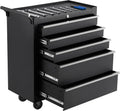 5-Drawer Rolling Tool Chest, Rolling Tool Box with Wheels and Lock System, Portable Mobile Tool Storage Cabinet for Garage, Workshop, Mechanics and Repair Room