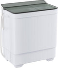 Elevon Portable Washing Machine Twin Tub 18.7 Lbs Capacity, (14.3 Lbs) and Spinner(4.4 Lbs) Combo Mini Compact Laundry Washer for Home, Apartment, Camping, RVs and Dorms, Black/White
