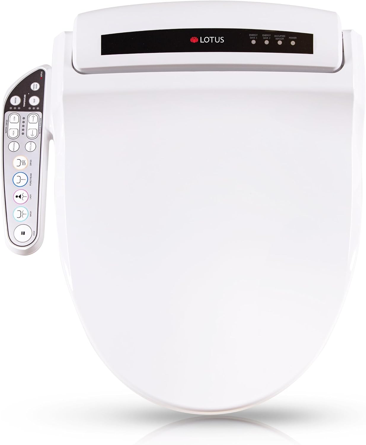 Lotus Bidet ATS-909 Round with Enema Wash (Purestream) for constipation relief, Heated Seat, Multi Modes Wash, Air Dryer, Deodorizer, Easy DIY Installation, Made in Korea