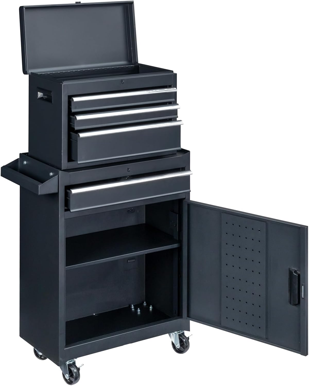 Rolling Tool Chest, Tool Box Organizer with Storage Cabinet, Portable Tool Cabinet, Rolling Tool Cart Utility Cart on Wheels, Industrial Mechanic Service Cart with Drawers for Garage, Repair Shop
