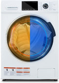 Washer and Dryer Combo, 120V All In One Ventless Compact 2.7 Cu.ft 24 Inch Large Capacity, Lavadora y Secadora 2 in 1 for RV Apartment Home, Child lock, Full-Automatic, Overnight Wash and Dry