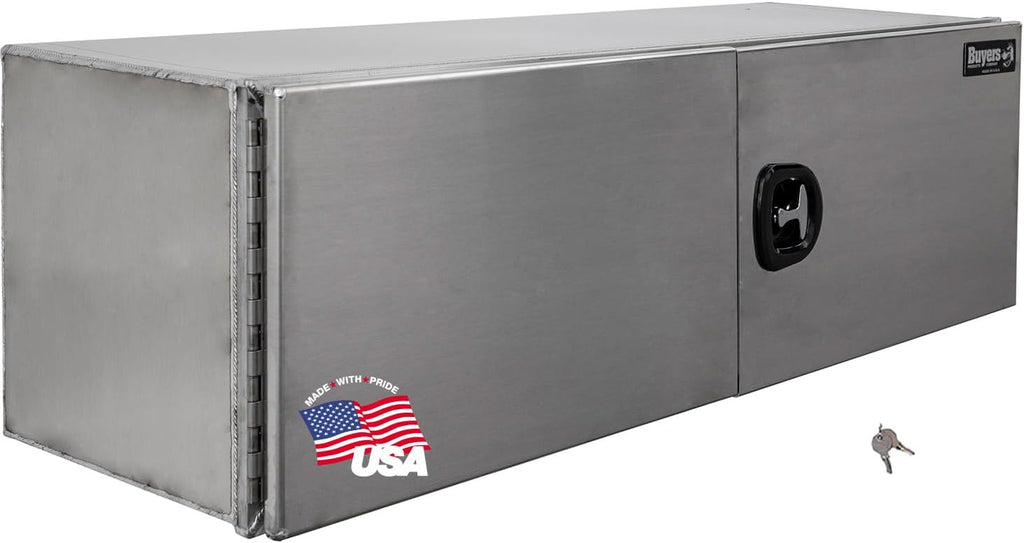 Buyers Products 1705415 Pro Series Smooth Aluminum Underbody Truck Box with Barn Door, 18x18x60 Inch, Durable Vehicle Tool Box For Storage and Organization