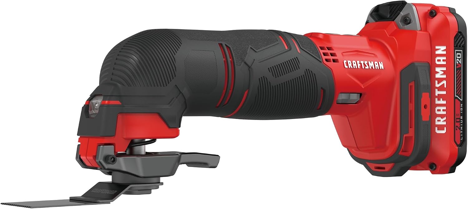 CRAFTSMAN V20 Cordless Multi-Tool, Oscillating Tool Kit, 16 Piece Kit with Blades, Sand Paper, Battery and Charger Included (CMCE500D1)