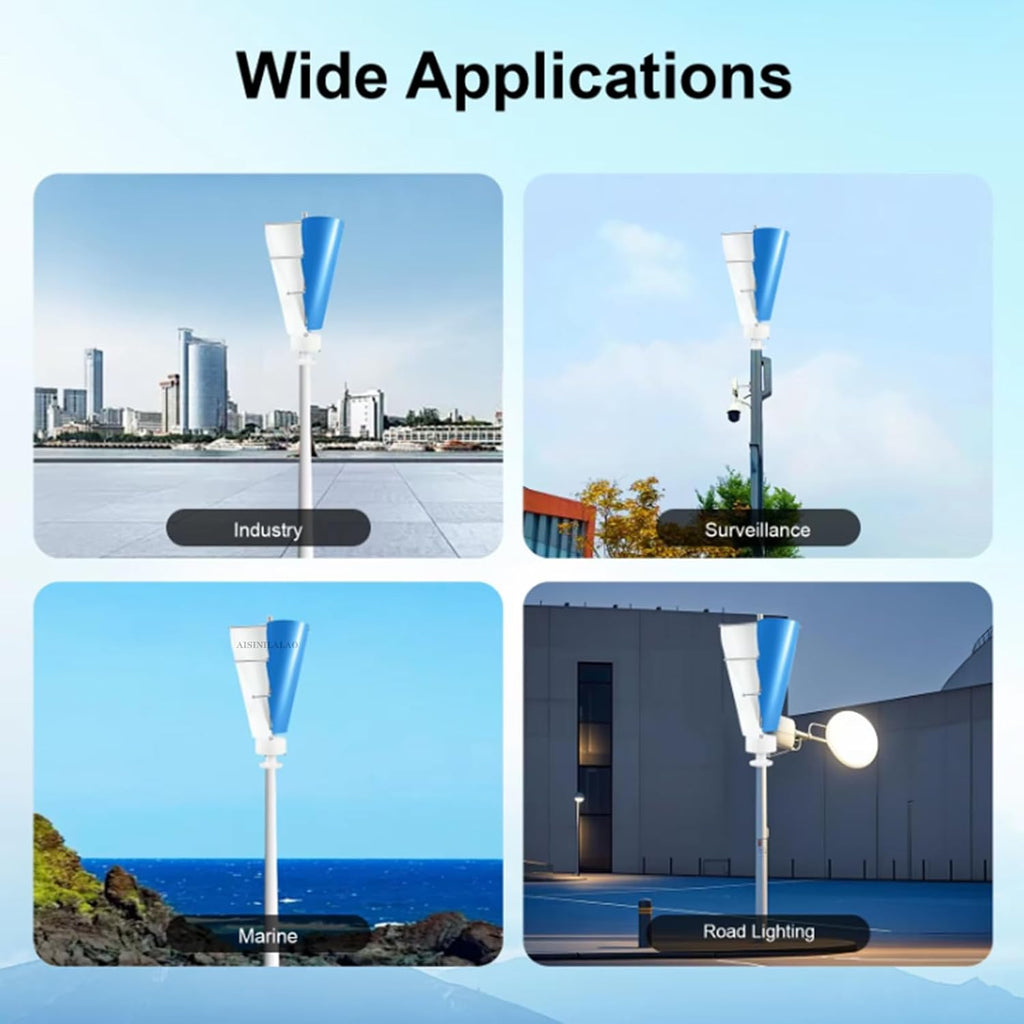 3000W Spiral Wind Power Generator W/Controller 2 Blade, No Noise Vertical Axis Wind Turbine Kit, for Wind and Solar Power Generation(12V 24V 48V)
