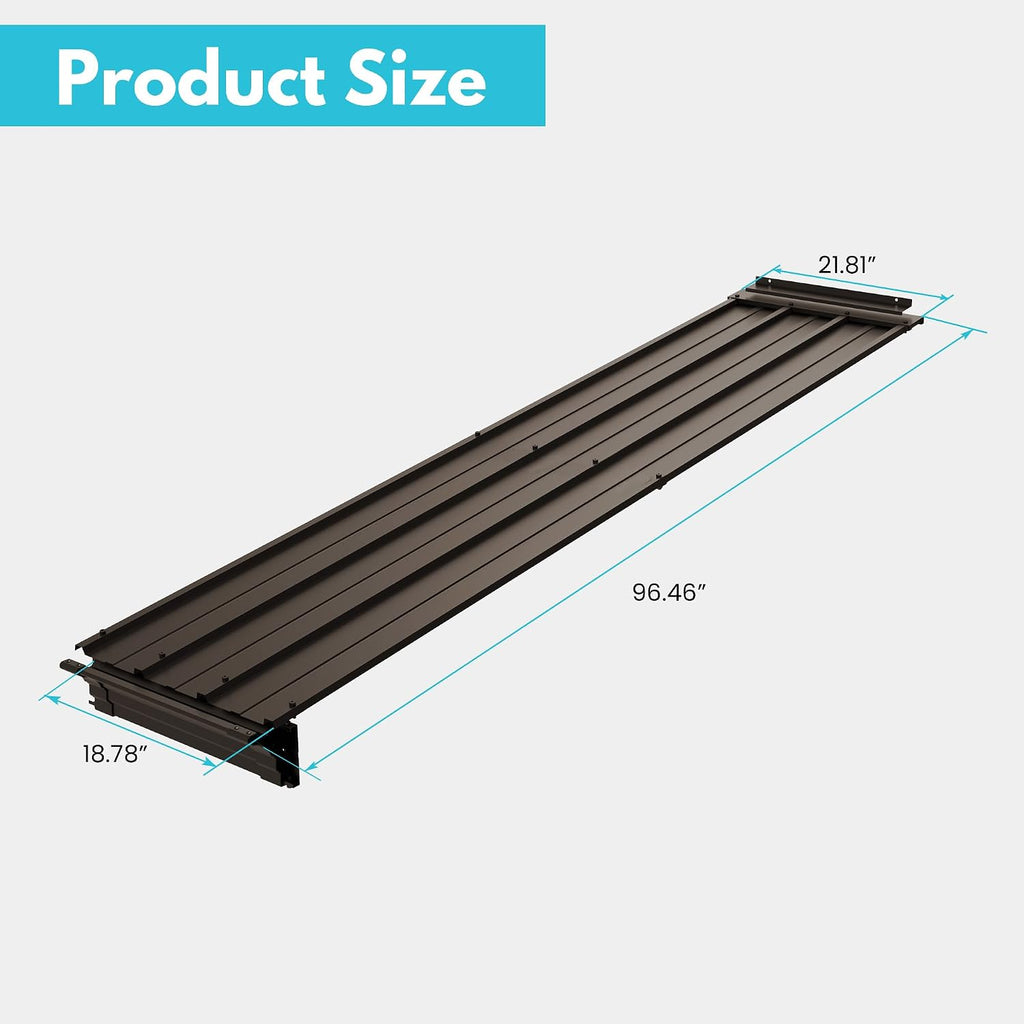 Wall Mount Gazebo Connector Kit for 8ft Width, Pre Drilled Steel Expansion Linker with Easy Bolt On Assembly, Weatherproof for 8x8 and 8x10 Lean to Gazebos,Brown