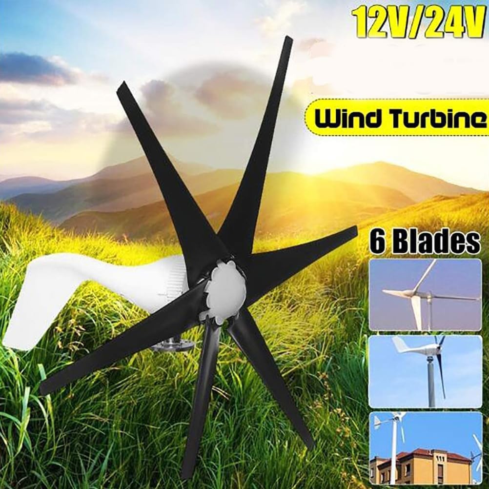 12V,1000W -3000W Wind Turbine Generator, 6 Blade 48V 220V Garden Turbines Generator with Charge Controller for Solar Power Homeuse (12V)