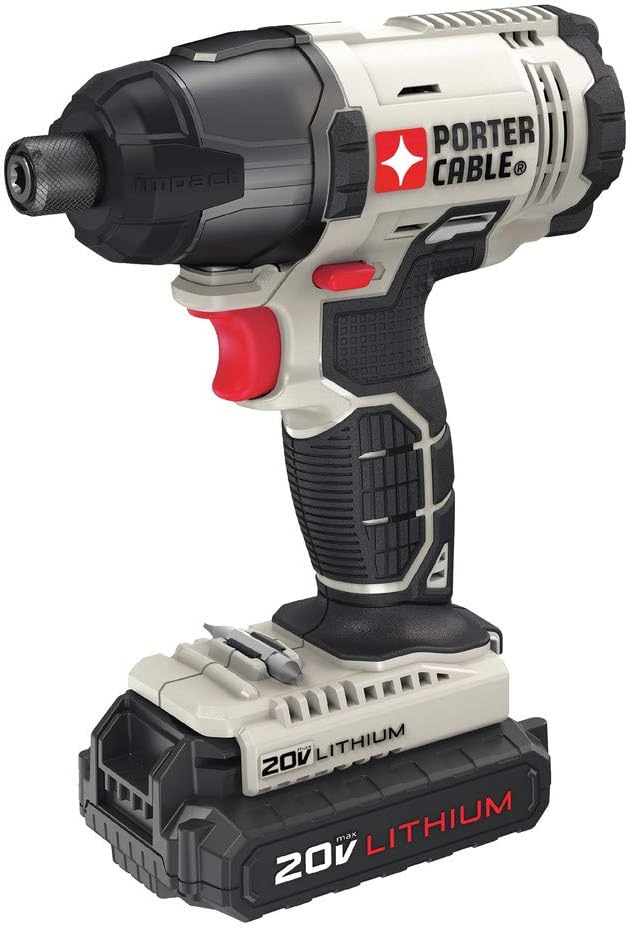 PORTER-CABLE PORTER CABLE 20V MAX* 1/4 in. Cordless Impact Driver Kit, Hex Head, Compact (PCC641LB)