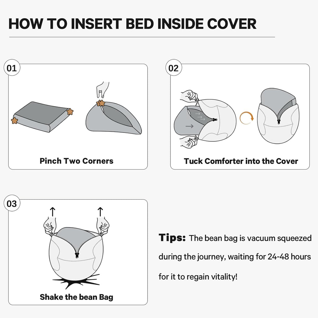 Bean Bag Chairs for Adults - Giant Bean Bag Chair Convertible Bean Bag Bed - Beanbag Chair with Micro Fiber Cover/Furniture Foam Filler - Floor Couch Sofa in Bedroom Dorm Room - Full Golden Brown