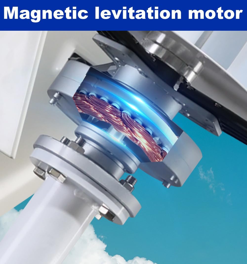 Vertical Low Noise Wind Power Generator 3000W-6000W 3 Phase 12V 24V 3 Blades Wind Generator Windmill with MPPT Controller for Home Street Lamps