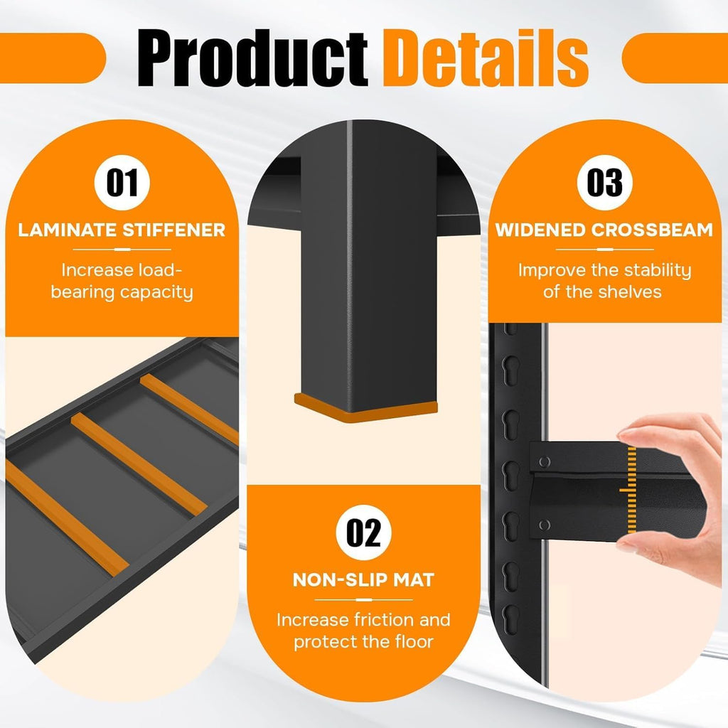 Over Washer and Dryer Shelves, 4 Tier Adjustable Height Metal Heavy Duty Freestanding Storage Shelves, Washing Machine Rack for Laundry Room Organization and Storage, 47.3''W*23.62''D*62.99''H, Black