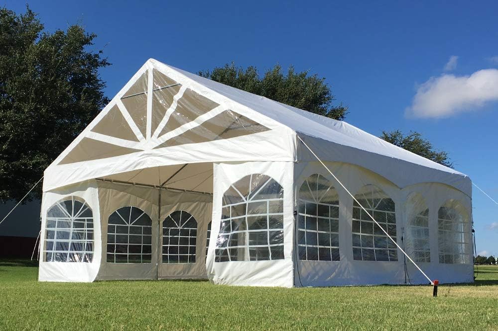 DELTA 20'x20' PVC Marquee Tents for Parties, Large Party Tent, Outdoor Wedding Tent, Heavy Duty Fire Retardant Waterproof Canopy, Carpas para Fiestas,Outdoor Event + 4 Storage Bags