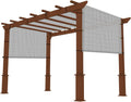 10' x 7' Universal Pergola Shade Cover Replacement Canopy with Grommets Weighted Rods Permeable for Outdoor Patio Porch Backyard Gazebo Light Gray