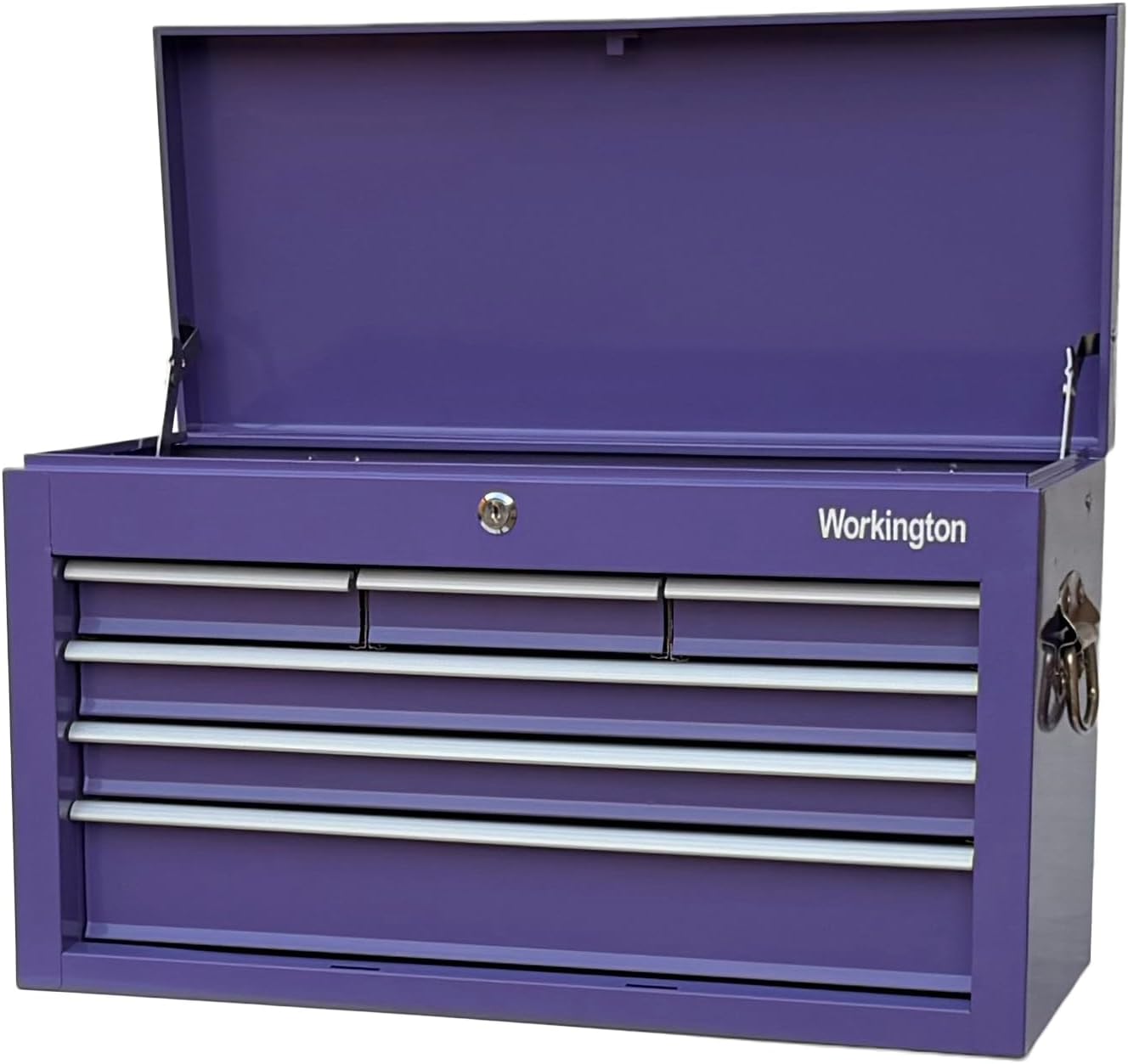 Workington Portable Metal Tool Chest with 6 Drawers, 24' 6-Drawer Tool Chest Cabinet with Ball Bearing Drawer Slides, Steel Tool Storage Box Organizer 4005 Purple