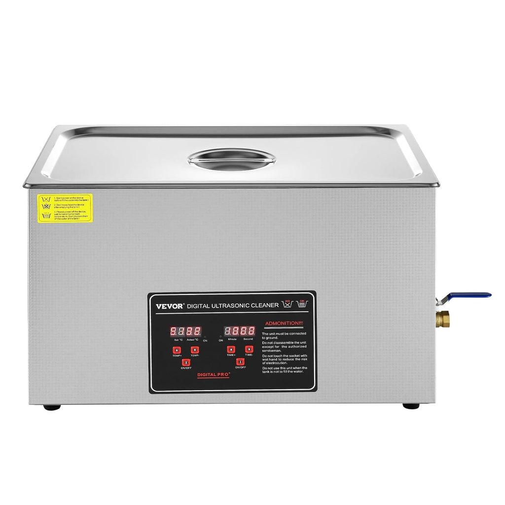 VEVOR Ultrasonic Cleaning with Digital Timer & Heater, Professional Ultra Sonic Jewelry Cleaner, Stainless Steel Heated Cleaning Machine for Glasses Watch Rings Small Parts Circuit Board (30L)