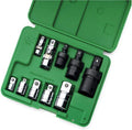 SK Tools USA 1/4', 3/8' and 1/2' Drive, 9 Piece Chrome and Impact Universal/Adapter Set | 4010