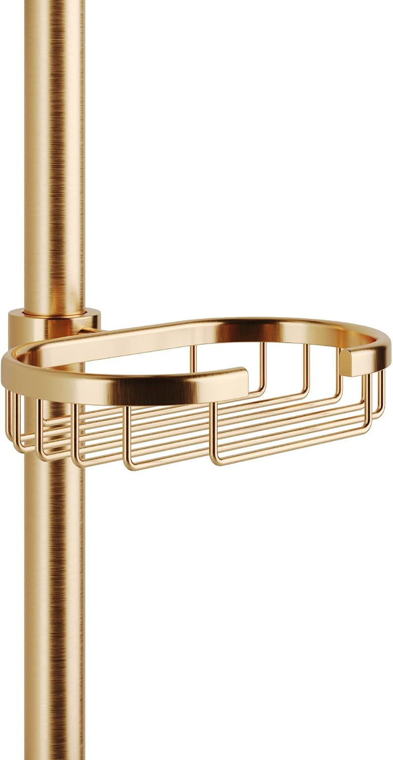 PULSE ShowerSpas Kauai III Brushed Gold Rain Shower Head with Handheld Spray - 1.8 GPM, 8' Showerhead, 5-Function HandShower, Adjustable Slide Bar - Shower Heads with Handheld Spray Combo