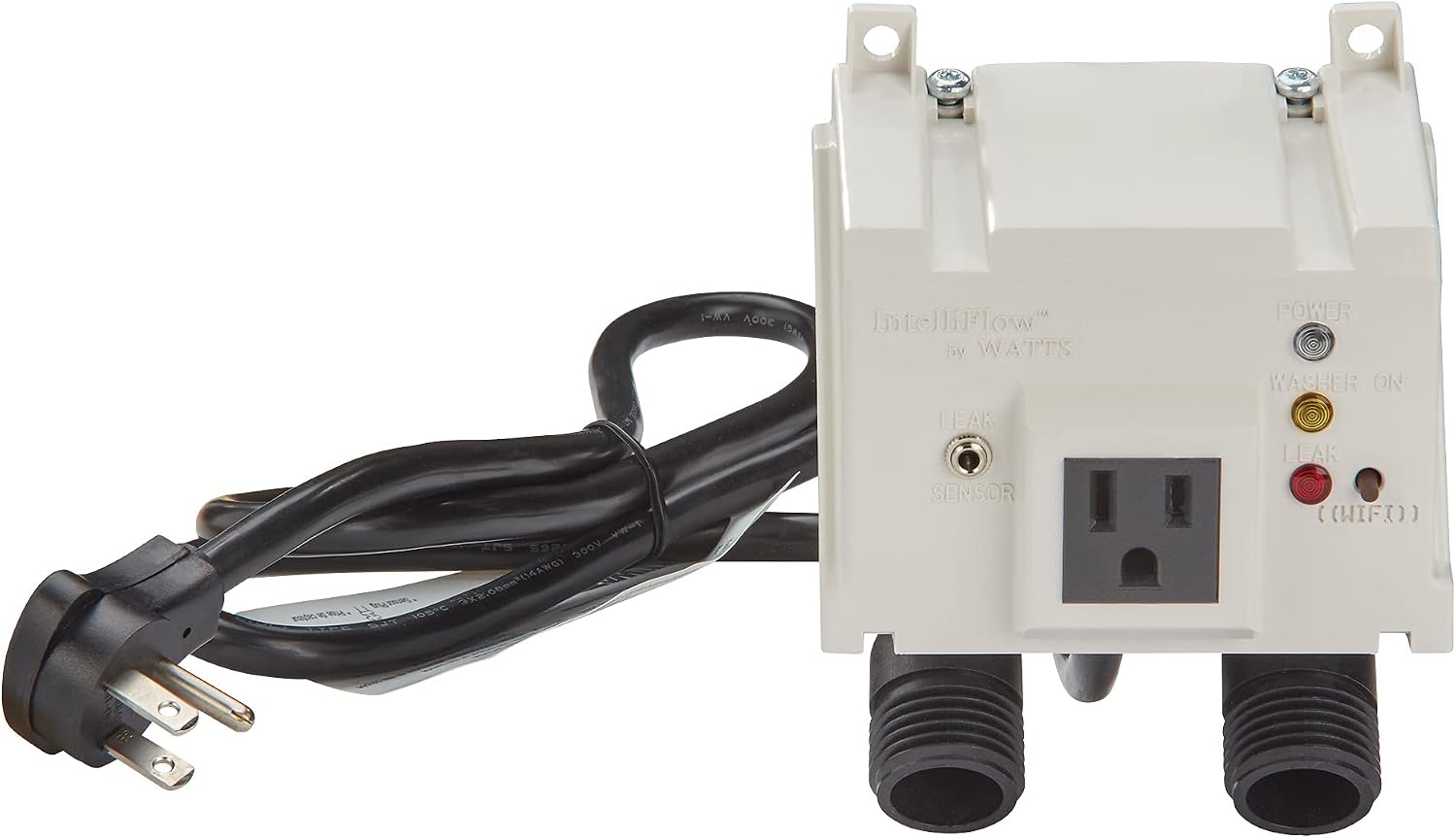 Watts A2C-SC Series Intelliflow 1/2' Washing Machine Smart Water Shutoff Valve with Leak Sensor, Inlet Adapters, Without Wall Box, Automated Flood Detection with Real-Time Text and E-Mail Alerts