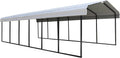 Arrow Carports Galvanized Steel Carport, Full-Size Metal Carport Kit, 12' x 29' x 7', Eggshell