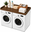 HDPE Washer Dryer Countertop, 54' x 27' Laundry Countertop with 2 Hooks & Non-Slip Pads, Washer and Dryer Topper for Laundry Room Organization, No-Installation(Brown)