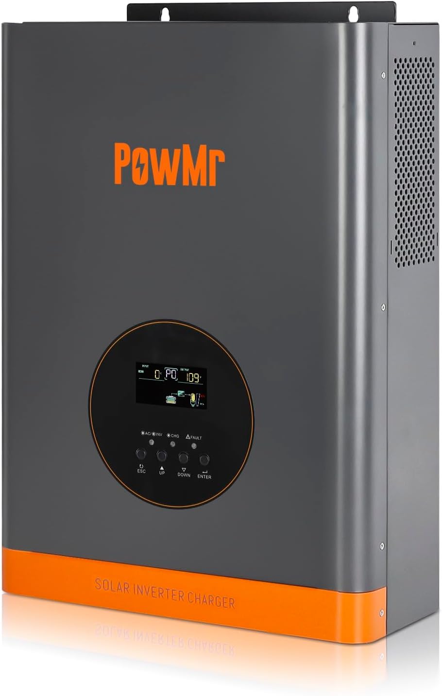 PowMr 3000W Hybrid Solar Inverter,24VDC to 110VAC, Low Frequency Inverter w/Built-in 60A MPPT Charge Controller, Pure Sine Wave for 24V Lead-Acid and Lithium Battery, Peak Power:9000W