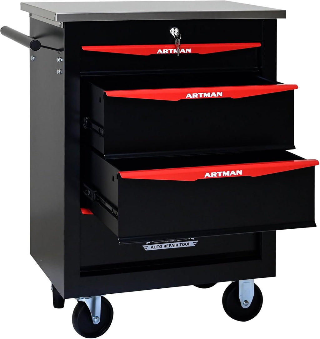 Campfun Tool Chest with Wheels 4 Drawers Rolling Tool Box, Metal Tool Cart with Extra 7 Tool Storage Boxes, Tool Chest Workbench Tool Storage Cabinet for Garage Workshop Warehouse Repair Shop