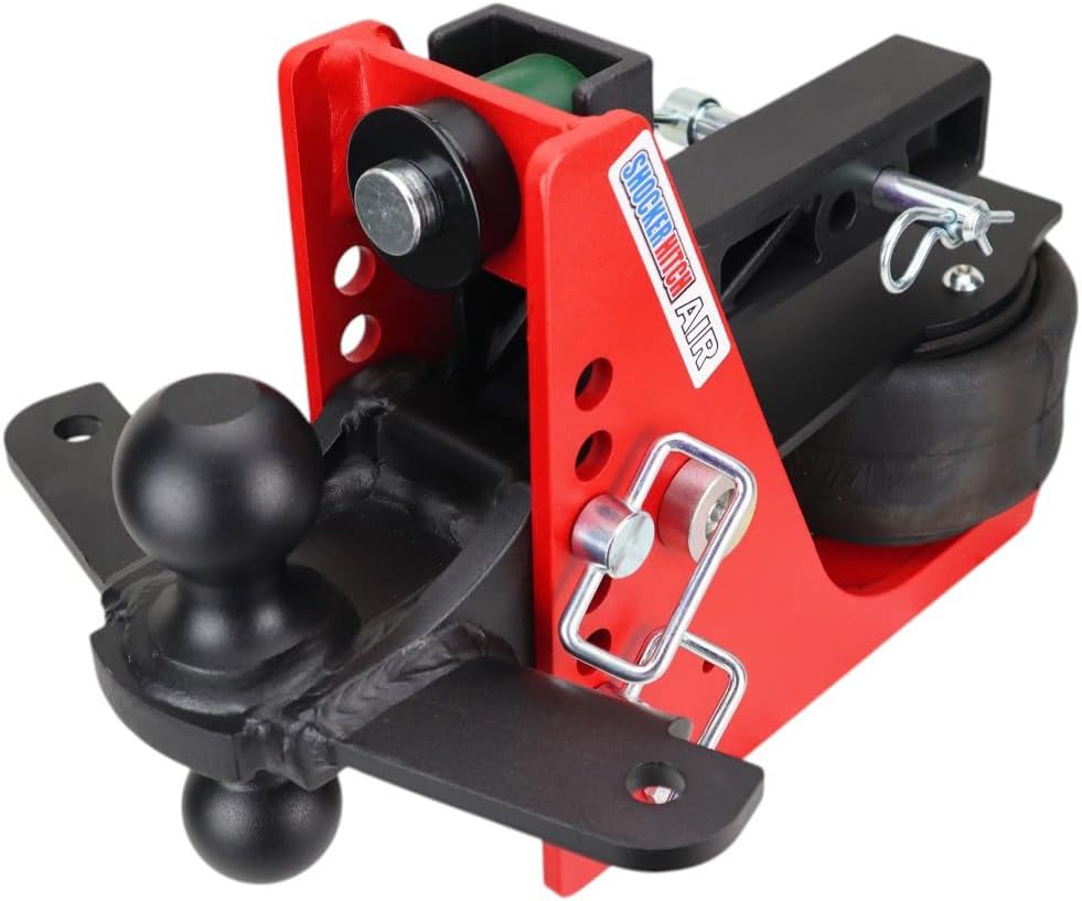 Shocker Air Hitch Sway Control Towing Kit - Fits 2' Hitch - Black Combo 2' & 2-5/16' Balls - 2 Sway Bar Kits - 14,000 lbs