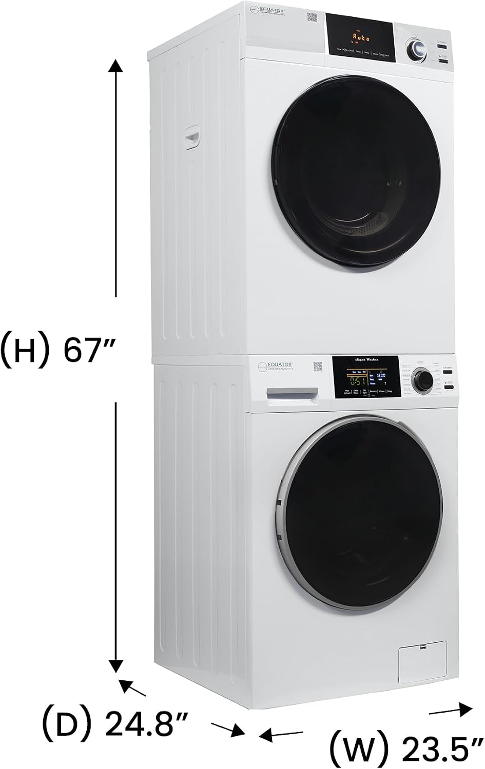 Equator DELUXE Matching LAUNDRY SET Washer 1.9 cu.ft 110V +Vented Dryer 4 cu.ft 220V (Side by Side)