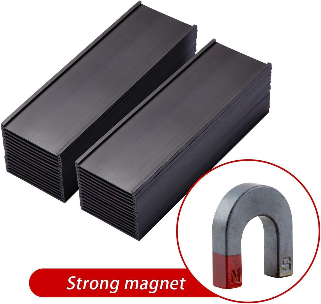 200 Pieces Magnetic Label Holders with Magnets Magnetic Data Card Holders with Clear Plastic Protectors for Metal Shelf, Whiteboard (2 x 5.5 Inch)