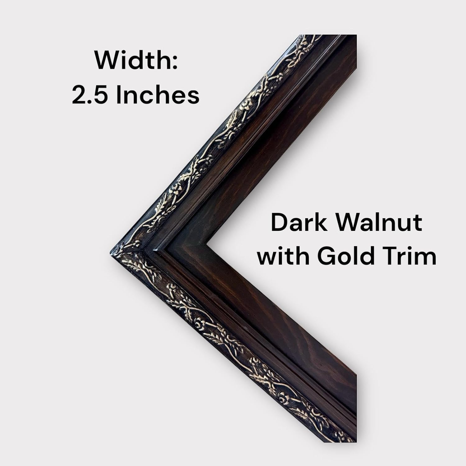 32, 43, 50 and 55 inch handmade ornate wood TV Frame for Samsung The Frame TV and Pro Tv. Dark Walnut with Gold trim. (2021-2025 models) (50 INCH)