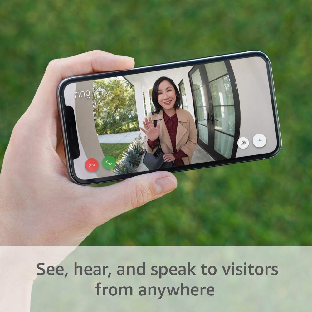 Ring Video Doorbell (Venetian Bronze) with Ring Stick Up Cam Battery and Ring Indoor Cam, White
